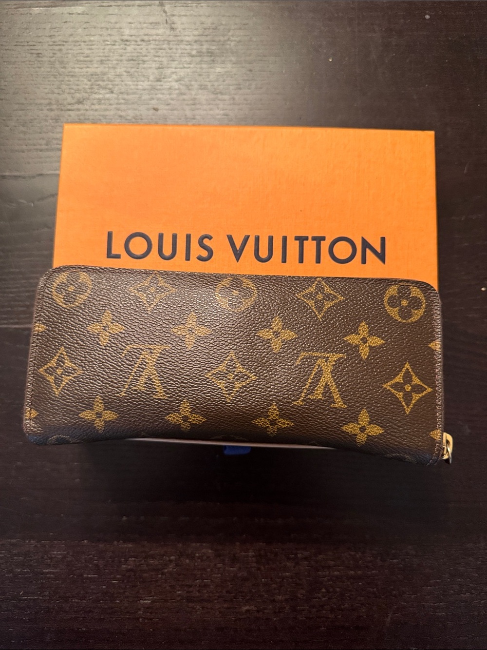 Louis Vuitton Monogram Zip-Around Wallet in Brown and Gold